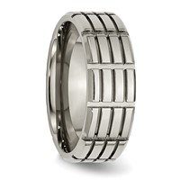 Titanium 8mm Grooved Polished Band view 4