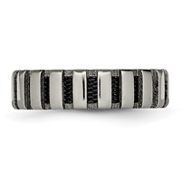 Chisel Titanium Polished Band with Black IP-plated Wire 6mm view 3