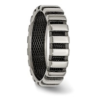 Chisel Titanium Polished Band with Black IP-plated Wire 6mm view 4