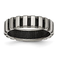 Chisel Titanium Polished Band with Black IP-plated Wire 6mm view 1