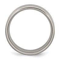 Titanium Polished Black IP-plated Striped 8mm Band view 2