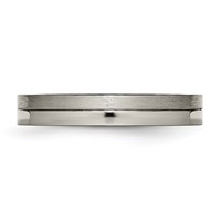 Chisel Titanium Brushed and Polished 4mm Grooved Band view 3