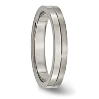Chisel Titanium Brushed and Polished 4mm Grooved Band view 4