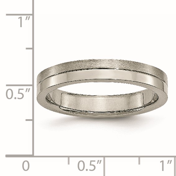 Chisel Titanium Brushed and Polished 4mm Grooved Band