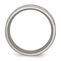 Chisel Titanium Brushed Center 9mm Scroll Design Band view 2