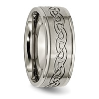 Chisel Titanium Brushed Center 9mm Scroll Design Band view 4