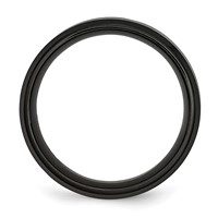 Titanium Brushed & Polished Black IP-plated Striped 8mm Band view 2