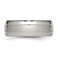 Chisel Titanium Brushed and Polished 8mm Grooved Band view 3