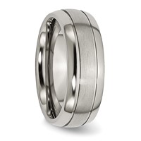 Chisel Titanium Brushed and Polished 8mm Grooved Band view 4