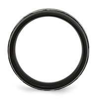 Titanium Grooved 8mm Black IP-plated Brushed & Polished Band view 2