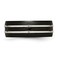 Titanium Grooved 8mm Black IP-plated Brushed & Polished Band view 3