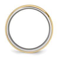 Chisel Titanium Brushed Yellow IP-plated 5mm Beveled Edge Band view 2