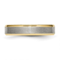 Chisel Titanium Brushed Yellow IP-plated 5mm Beveled Edge Band view 3