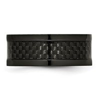 Chisel Titanium Polished Black IP-plated Band with Carbon Fiber Inlay 9mm view 3