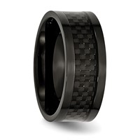 Chisel Titanium Polished Black IP-plated Band with Carbon Fiber Inlay 9mm view 4