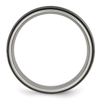 Chisel Titanium Polished Black IP-plated 6mm Grooved Band view 2