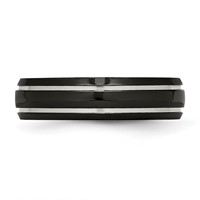 Chisel Titanium Polished Black IP-plated 6mm Grooved Band view 3