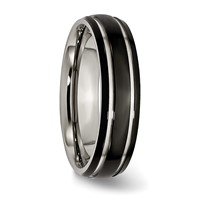 Chisel Titanium Polished Black IP-plated 6mm Grooved Band view 4