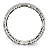 Titanium Beveled Edge Notched 8mm Brushed Band view 2