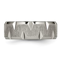 Titanium Beveled Edge Notched 8mm Brushed Band view 3