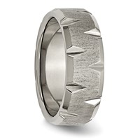 Titanium Beveled Edge Notched 8mm Brushed Band view 4