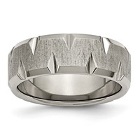 Titanium Beveled Edge Notched 8mm Brushed Band view 1