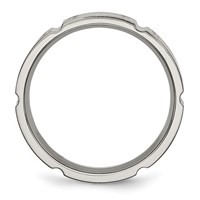 Titanium Brushed and Polished 6mm Grooved Band view 2