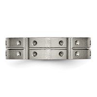 Titanium Brushed and Polished 6mm Grooved Band view 3