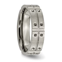 Titanium Brushed and Polished 6mm Grooved Band view 4