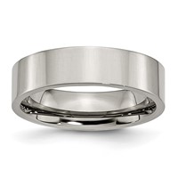Chisel Titanium Polished 6mm Flat Band view 1