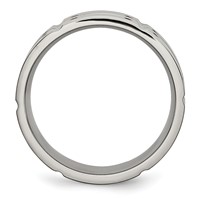 Titanium Brushed and Polished 8mm Grooved Band view 2
