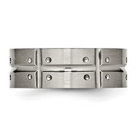 Titanium Brushed and Polished 8mm Grooved Band view 3
