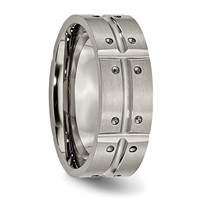 Titanium Brushed and Polished 8mm Grooved Band view 4