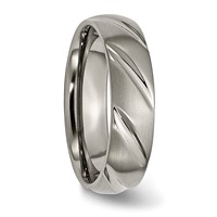 Chisel Titanium Satin 6mm Swirl Design Band view 4