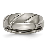 Chisel Titanium Satin 6mm Swirl Design Band view 1