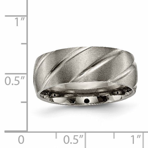 Chisel Titanium Satin 8mm Swirl Design Band
