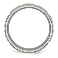 Chisel Titanium Satin and Polished 6mm Grooved Band view 2