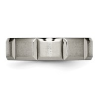 Chisel Titanium Satin and Polished 6mm Grooved Band view 3