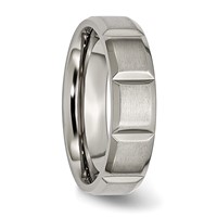 Chisel Titanium Satin and Polished 6mm Grooved Band view 4