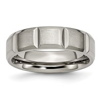 Chisel Titanium Satin and Polished 6mm Grooved Band view 1