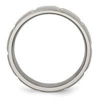 Chisel Titanium Satin and Polished 8mm Grooved Band view 2