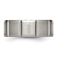 Chisel Titanium Satin and Polished 8mm Grooved Band view 3
