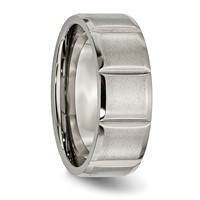 Chisel Titanium Satin and Polished 8mm Grooved Band view 4