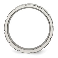 Titanium Satin and Polished 6mm Notched Band view 2