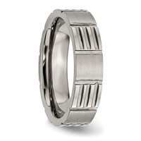 Titanium Satin and Polished 6mm Notched Band view 4