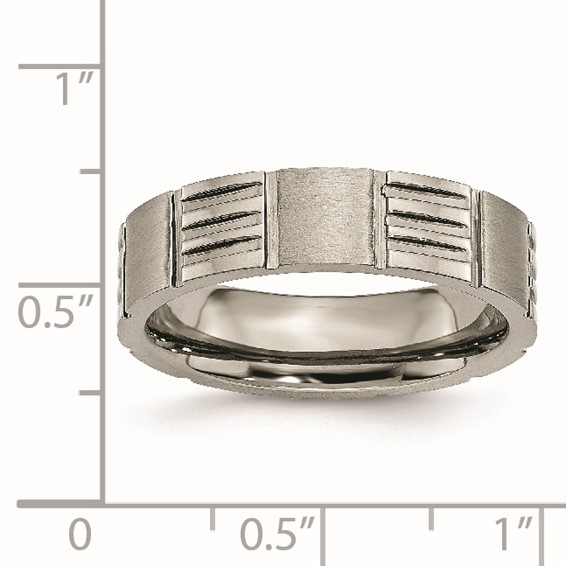 Titanium Satin and Polished 6mm Notched Band