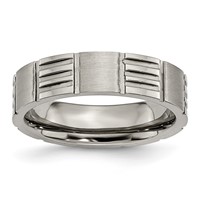 Titanium Satin and Polished 6mm Notched Band view 1