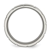 Titanium Satin and Polished 8mm Notched Band view 2