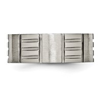 Titanium Satin and Polished 8mm Notched Band view 3