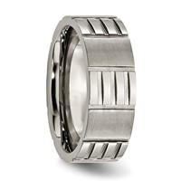 Titanium Satin and Polished 8mm Notched Band view 4